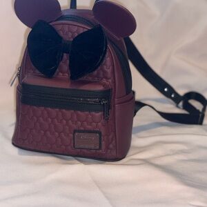 Loungefly Minnie Mouse Maroon Womens Shoulder Bag Purse